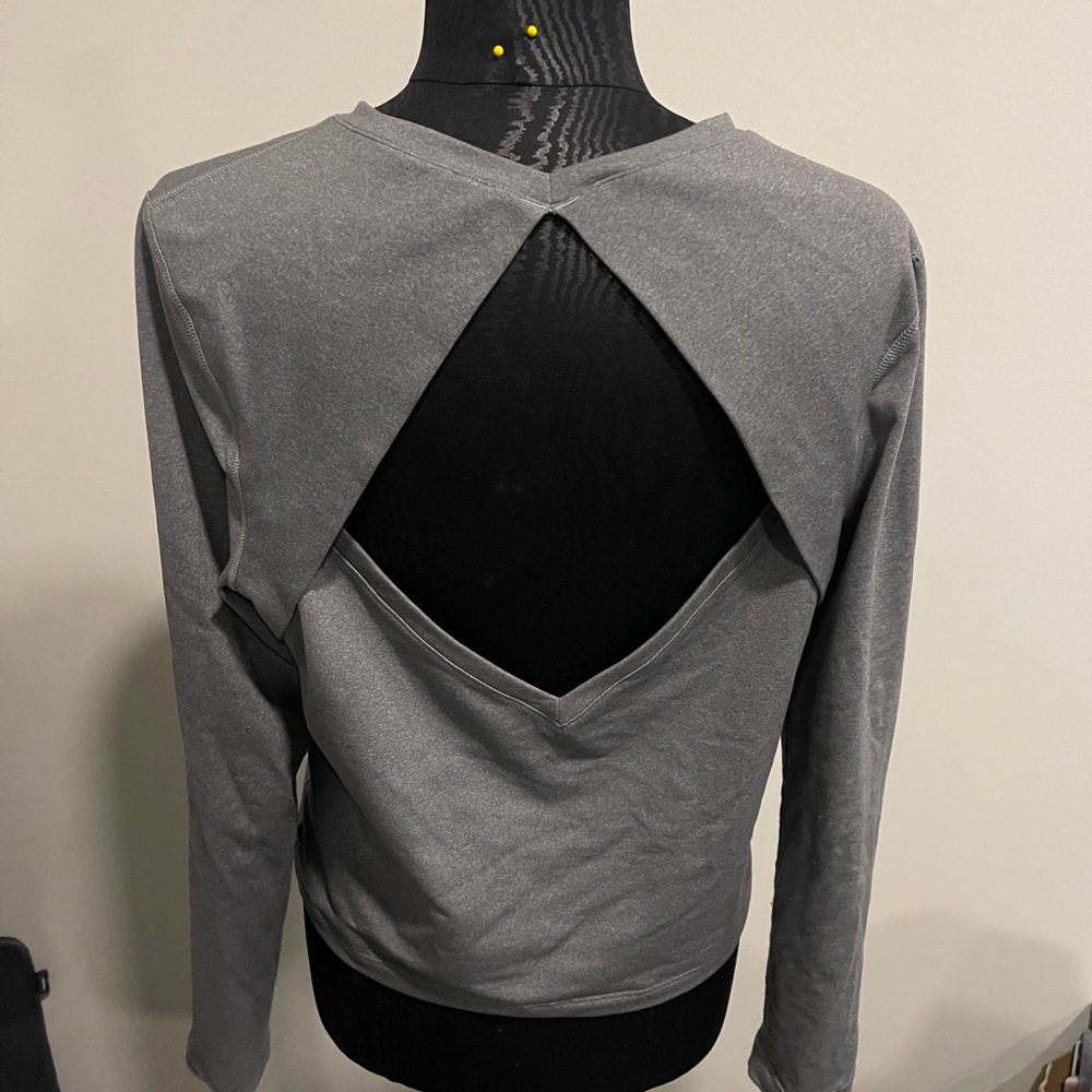 Lululemon Athletica Back Up Heathered Slate Long Sleeve Top - Picture 3 of 4